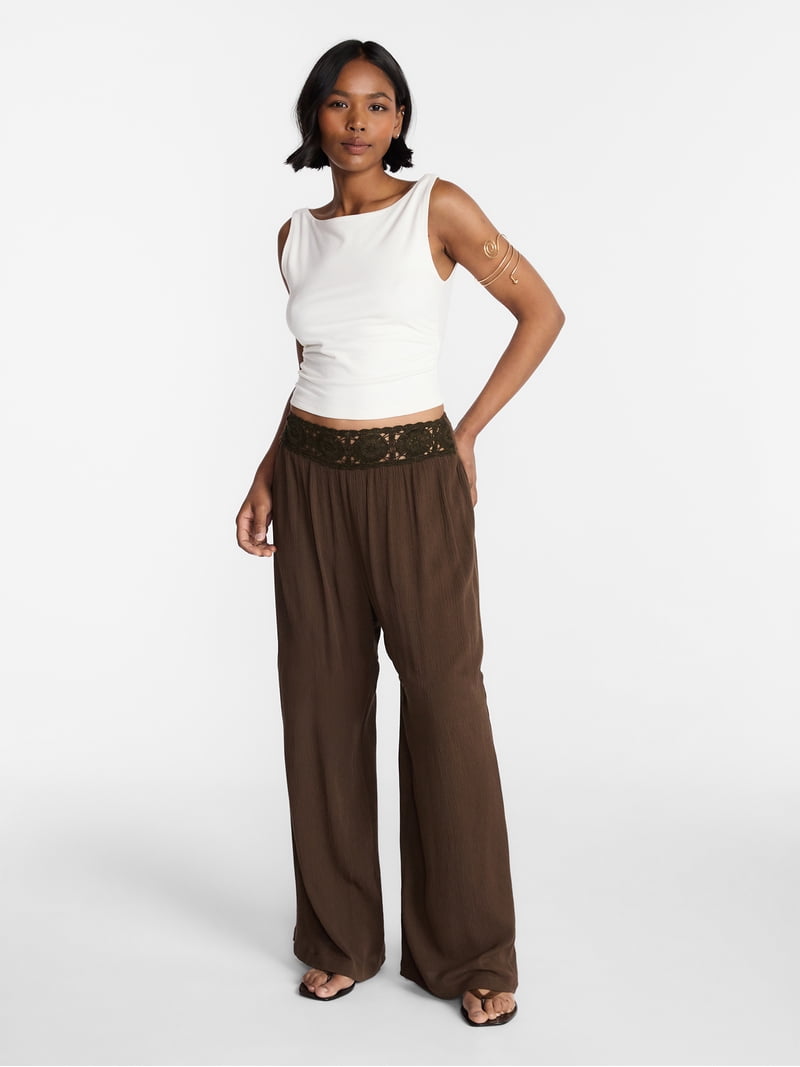 No Boundaries Crochet Waist Beach Pants, Women's XXS-XXL - Walmart.com