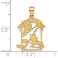 thumbnail image 3 of 14K Hockey Story Framed Charm Yellow Gold Polished Bold Classic Trendy Celebrate milestones with style and brilliance, 3 of 4