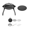 thumbnail image 4 of Brasero plegable de leña, parrilla de carbón con recogedor de fuego, hervidor de agua, parrilla para cocinar al aire libre, barbacoa, Picnic 8 piezas, 4 of 8