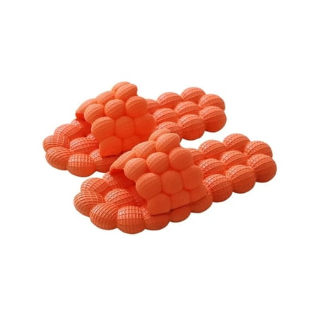 

ABBYSQURE Bubble Slides for Men Massage Bubble Slides Mens Spa Slippers Funny Bubble Slippers Bubble Slippers For women Lychee Bubble Slippers - Orange