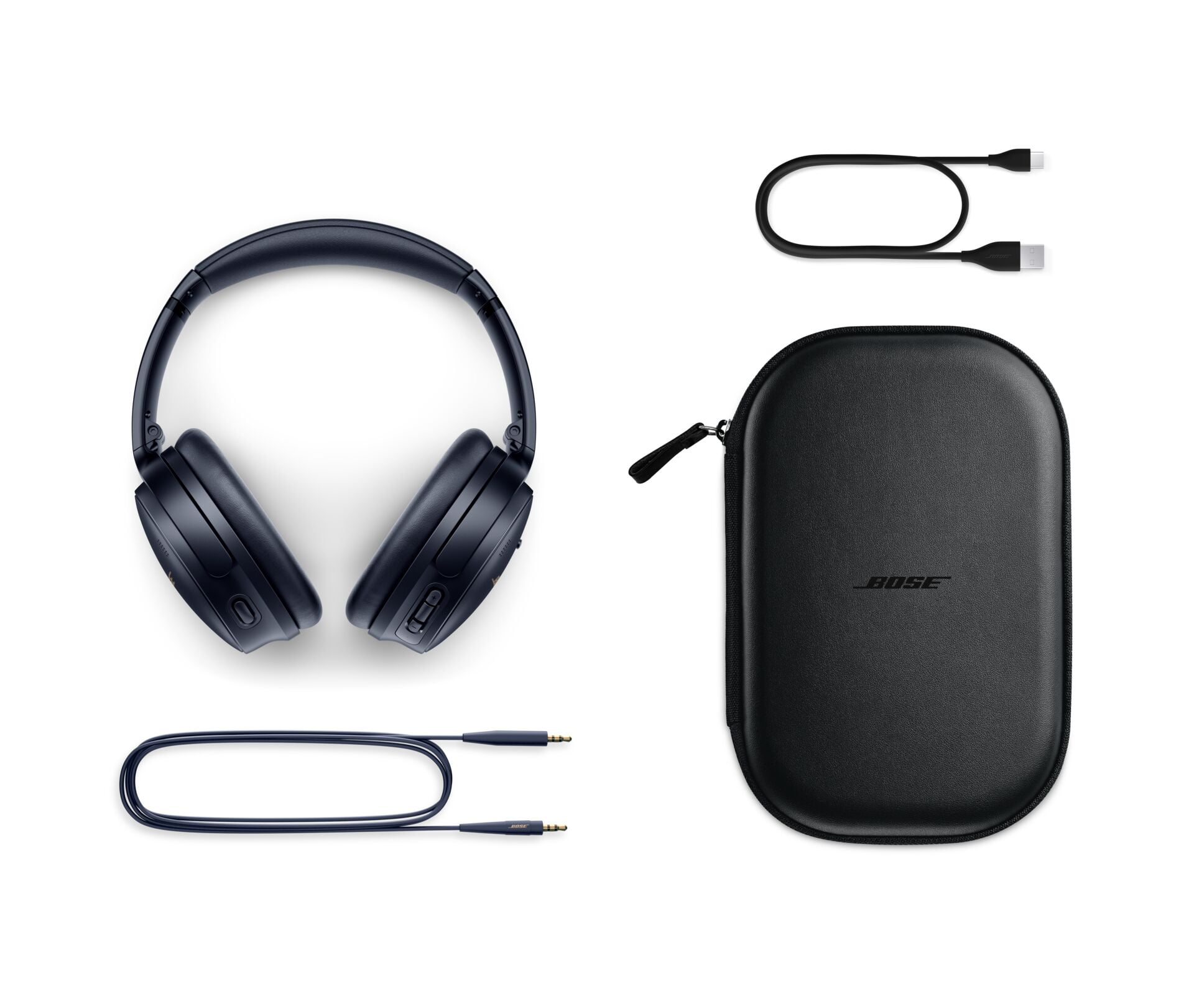 Bose QuietComfort 45 Headphones Noise Cancelling Over-Ear Wireless  Bluetooth Earphones, Midnight Blue