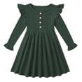 thumbnail image 6 of Hotiary 2-7Y Girls Fall Winter Casual Ribbed Knit Dresses Ruffle Long Sleeve Sweater Dress Button Party Holiday Dress, 6 of 8