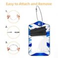 thumbnail image 2 of Blue and White Geometry Square PU Leather 2 Pack Travel Tag - Bag Tag - Suitcase Tag with Privacy Cover and Stainless Steel Ring - Suitable for Travel, Backpack, and Handbag, 2 of 7
