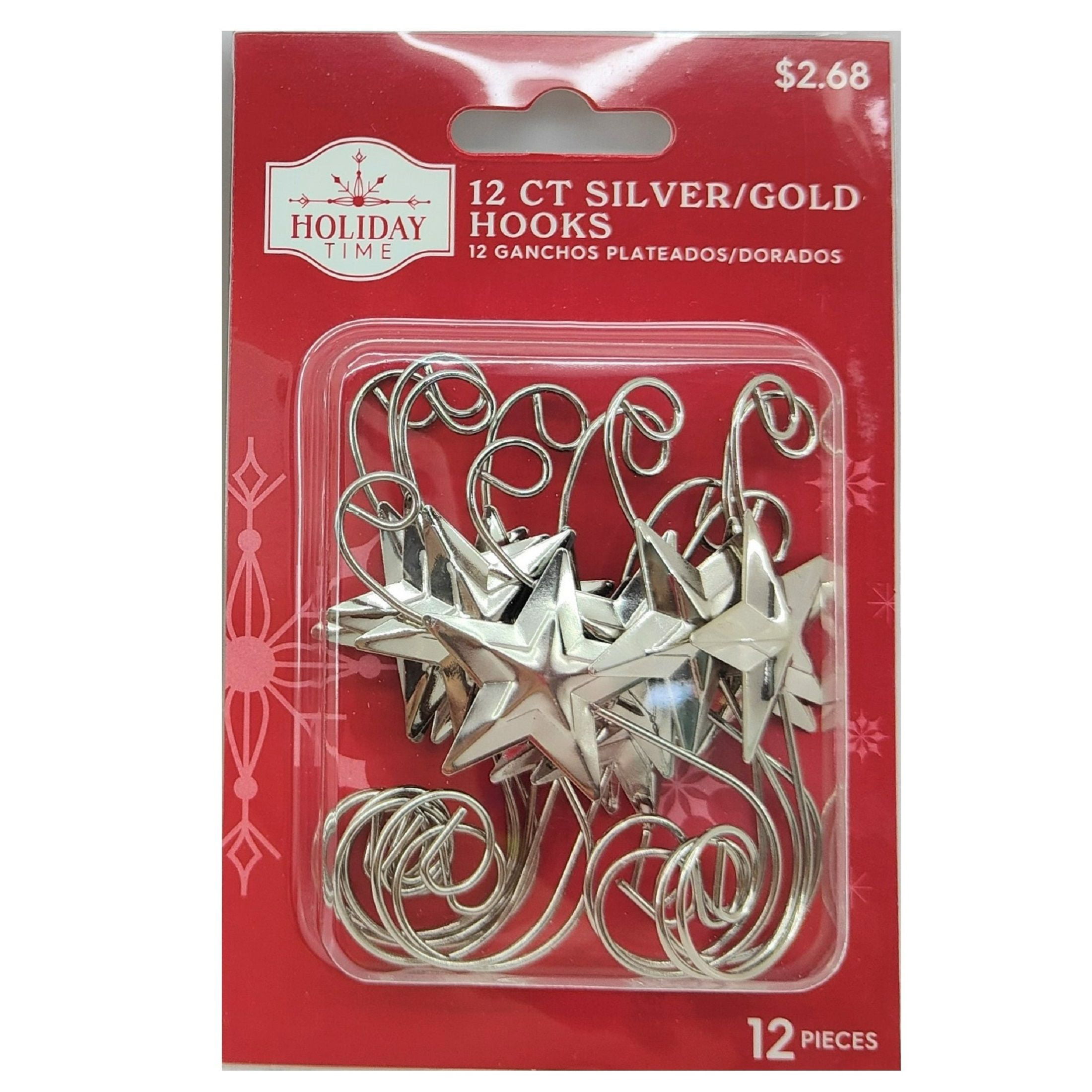 Holiday Time Silver Star Ornament's Hook. Material: Iron. Hook Size: 5.55"H. Silver Color.