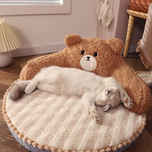 Colourtree Brown Dog Bed Padded Cushion for Small Big Dogs Sleeping Beds and Houses for Cats Super Soft Durable Mattress Removable Pet Mat