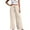 Beige, variant on Jamsmile Womens Pants Casual Drawstrings Straight Wide Leg Long Pants Comfortable Spring Summer Lounge Beach Trousers