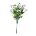 thumbnail image 4 of Ramo de flores violetas artificiales, planta falsa para jardín de casa con tallos verdes Blanco, 4 of 9