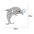 thumbnail image 5 of Xinyolin Cute Dolphin Shape Brooch Sparkling Rhinestones Faux Pearl Decor Pin Shawl Scarf Hat Outfit Animal Badge Jewelry Gift, 5 of 7