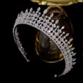 thumbnail image 3 of ASNORA-Tiara de cristal de circonita cúbica para mujer, corona nupcial, accesorios para el cabello de boda, diadema larga para fiesta, joyería CZ, 3 of 6