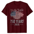 thumbnail image 4 of CUSTG Women T-Shirts Casual Short Sleeve Round Neck T Shirt With Letter Print American Flag Print Round Neck Everyday 4th Of July Relaxed Fit 1776-2026 Tops, 4 of 4