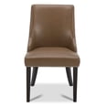 thumbnail image 3 of CHITA Upholstered Dining Chairs Set of 2 Kitchen Chairs, Full Back&Wood Legs, Faux Leather in Saddle Brown, 3 of 7