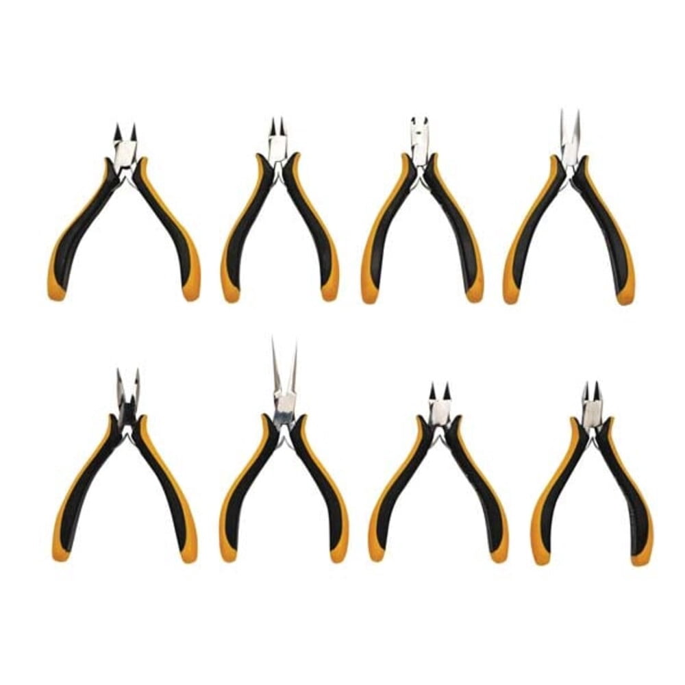 Wiha 4 3/4 in Bent Needle Nose Plier ESD Safe Dissipative Handle 32744