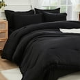 thumbnail image 3 of Black Full Size Comforter Set with Sheets - 7 Pieces Boho Tassel Bed in a Bag Soft Lightweight Bedding Sets, Black Fringe Bed Set with Comforter, Sheets, Pillowcases & Shams, 3 of 16