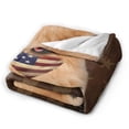 thumbnail image 2 of Wijzvio Springer Spaniel Dog With Vintage American Flag Throw Blanket Soft Fuzzy Fleece Blanket For Couch Bed Living Room Decoration 60"X50", 2 of 9