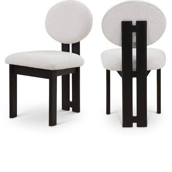 Meridian Furniture Napa Cream Boucle Fabric Dining Chair (Set of 2)