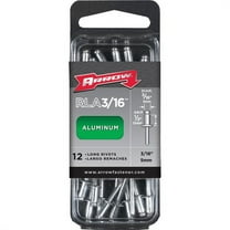 Arrow RLA3/16 Pop Rivet, Long, 1/2 in L, Aluminum