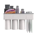 thumbnail image 1 of Magnetic Toothcup Toothbrush Holder Dustproof with Super Sticky Suction Pad Wall Mounted Kids Hands Free Space Saving Multi-function Storage Box for Family Washroom Bathroom, 1 of 9