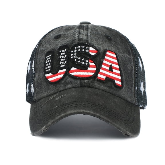 yuqude American Tribute Cap Unisex Classic Low Crown Adjustable Hat, Plain Washed Cotton Dad Cap for Golf & Casual Wear Black,One Size