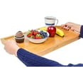 thumbnail image 4 of Foldable Breakfast Tray Large Organic Bamboo Folding Serving Tray, Laptop Desk, Bed Table, Lap Desk Natural and Eco-Friendly Tray with Handles and Legs, 4 of 8