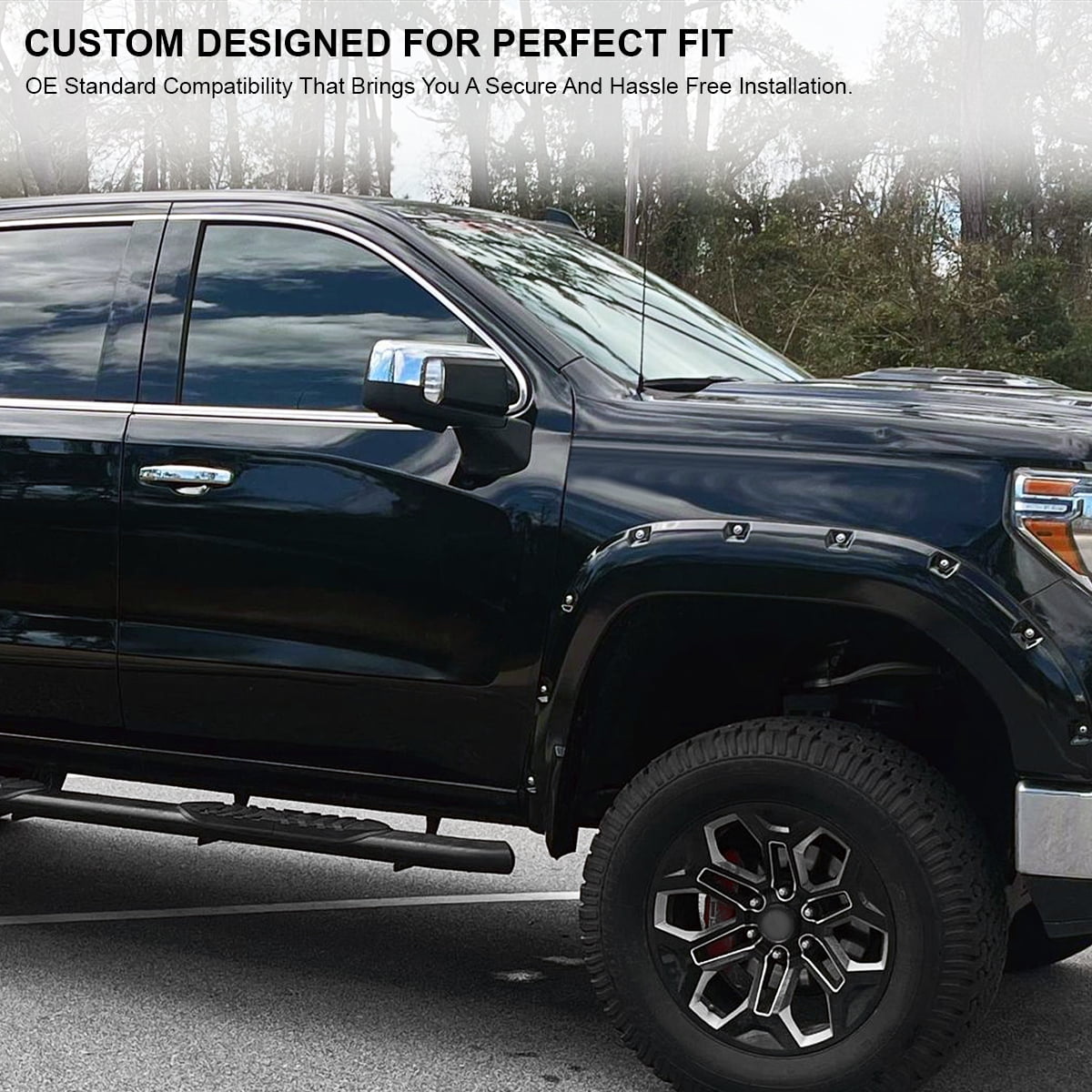 Spec-D Tuning Right Passenger Side Chrome Power Fold Power Heated Side Mirror w/ Blind Spot + Temp Sensor Compatible with 2019-2026 GMC Sierra 1500
