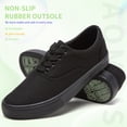 thumbnail image 4 of AOMAIS Men Fashion Canvas Sneakers Non-slip Low top Shoes Comfortable Round Toe Walking Shoes Casual Lace up Tennis Shoes(All Black US8), 4 of 9