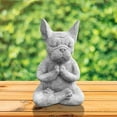 thumbnail image 3 of Estatua de resina para perro, meditación, Pose de Yoga, adornos, oración impermeable, escultura de Bulldog Francés Zen, artesanía, estatuilla de decoración de jardín, 3 of 5