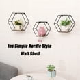 thumbnail image 2 of Wall Mounted Hexagonal Floating Shelves Black Set Of 3, 2 of 5
