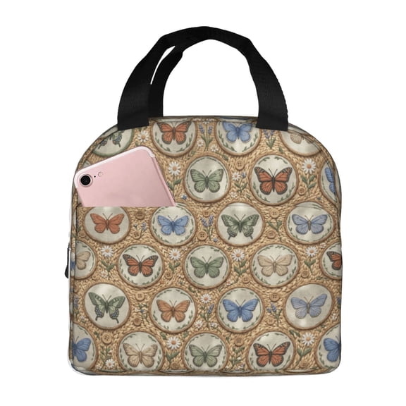 Butterfly Lunch Bag For Woman Man, Insulated Lunch Tote Lunch Box Container For Work Picnic Or Travel, Beach, Camping, Lunch Boxes, Bento Boxes