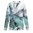 thumbnail image 4 of Fashion Deals Sale! RQYYD Women's Thin Pullover Loose Tops Casual Sweater Fashion Comfy Tie Dye Sweatshirts Long Sleeve Blouses Women Shirts (Light Blue,M), 4 of 5