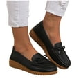 thumbnail image 4 of Fesfesfes Loafers Women Round Toe Shoes Slip-On Comfort Fashion Comfortable For Walking Flat Shoes 35(4.5), 4 of 7