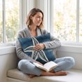 thumbnail image 3 of 45x45cm Single Sided Linen Throw Pillow Cover Blue Starfish Pattern Decorative Cushion Slipcover, 3 of 3