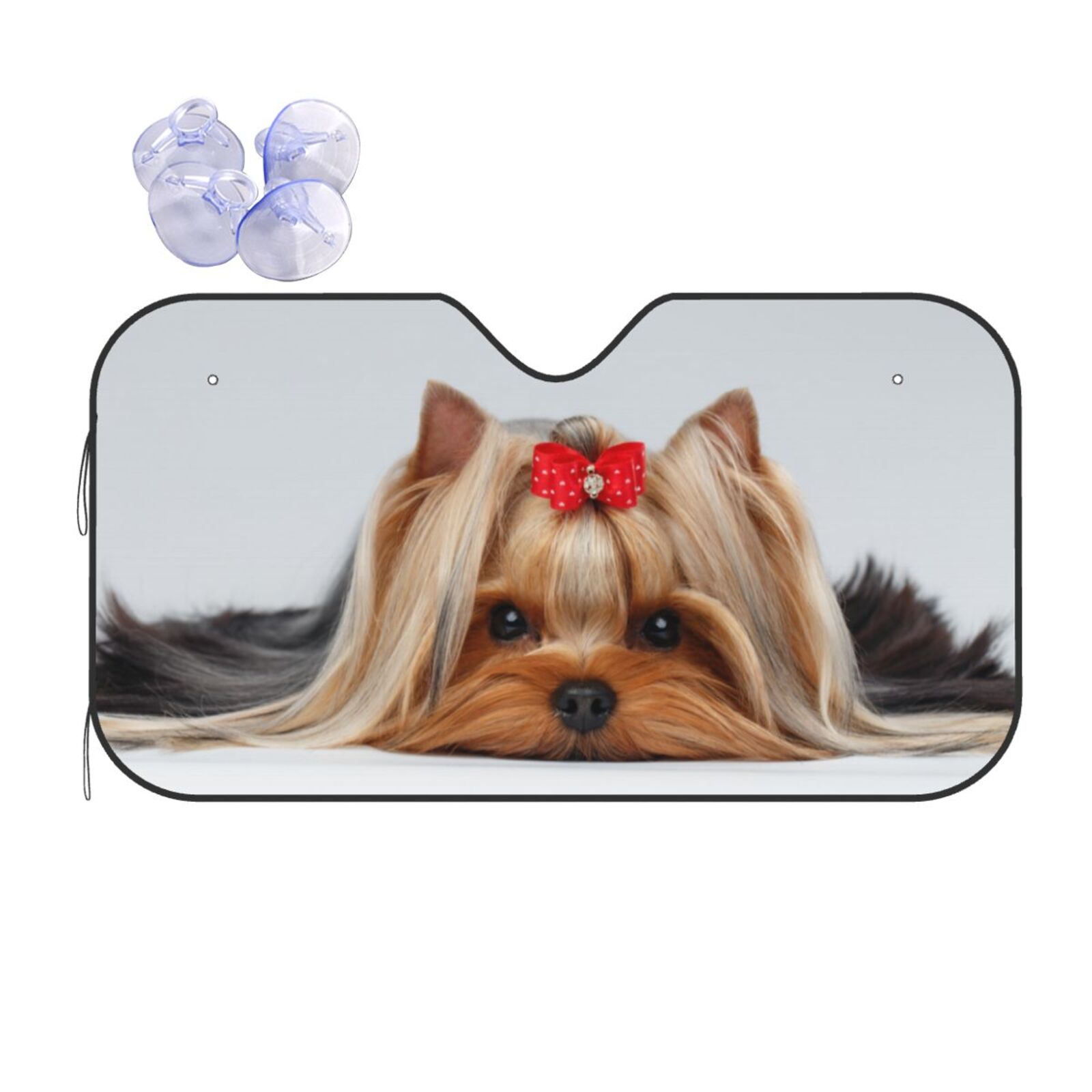 KAKALAD Cute Yorkie Terrier Dog Universal Windshield Car Sun Shades
