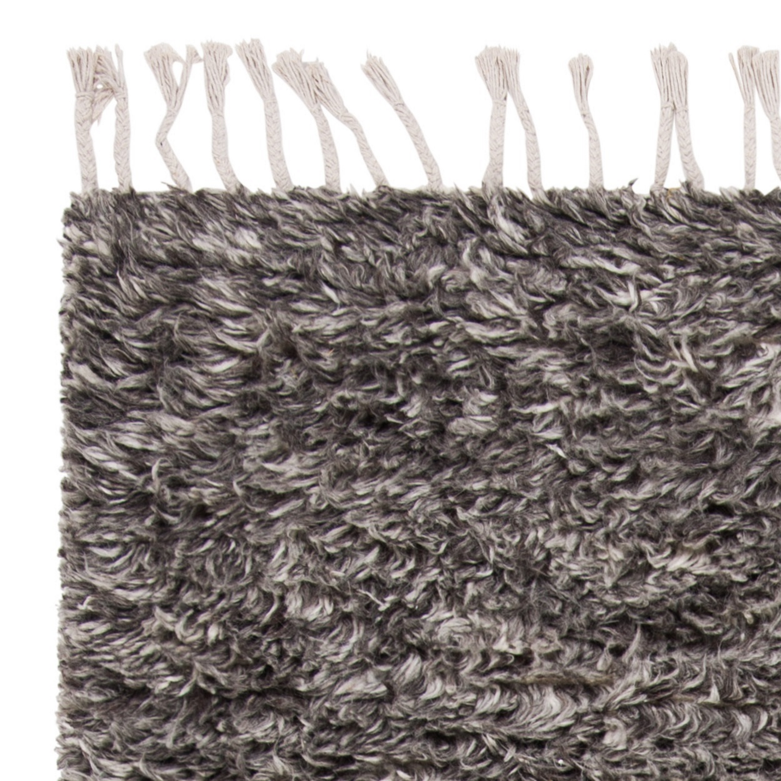 SAFAVIEH Casablanca Anglia Solid Plush Wool Shag Area Rug, Grey, 5' x 8'