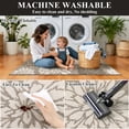 thumbnail image 3 of MeyJey Kitchen Rug 2 PCS Set, 24”x36+24”x59” Non Slip Machine Washable Rug Floral Decor Kitchen Floor Mats for in Front of Sink, Brown, 3 of 9