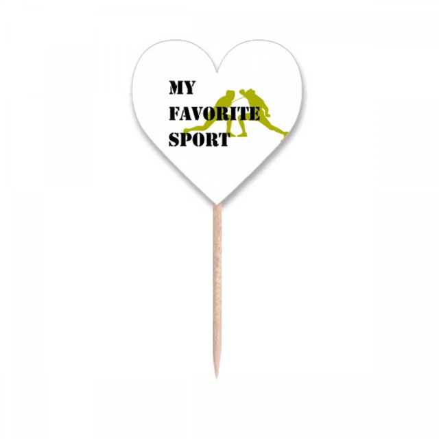 Like Sports Fitness Balanced Fencing Toothpick Flags Heart Lable Cupcake Picks