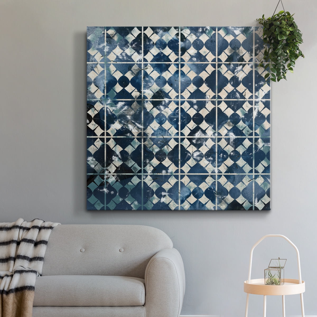 Wexford Home Tile-Dye V-Premium Gallery Wrapped Canvas, 32" x 32" - Ready to Hang