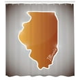 thumbnail image 3 of Ambesonne Illinois Shower Curtain, Simple State Map, 69"Wx84"L, Warm Taupe Dark Orange, 3 of 3