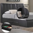 thumbnail image 2 of Kofi Black Synthetic Leather EK Bed with Storage - No Box Spring Needed, 2 of 5