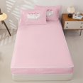 thumbnail image 4 of Manfei Pink Bowknot Zipper Twin Comforter Sets with Fitted Sheet and 2 Pillowcases,3D Cartoon Volleyball Pattern Zipper Bedding Set,Pink Reversible,4 Pieces, 4 of 7