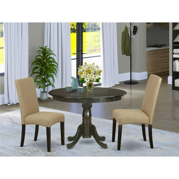 East West Furniture Dining Room Set Cappuccino, HLDR3-CAP-03