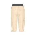 thumbnail image 6 of HAPIMO Capri Cargo Pants with Pocket for Women Summer High Elastic Waist Solid Fashion Drawstring Casual Comfy Trousers Relaxed Beige XL, 6 of 6