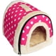 thumbnail image 1 of Cama para perros, cueva suave para gatos, casa para gatos, cama para mascotas, saco de dormir cálido con almohada extraíble para perros, gatos, conejitos, puntos rosas S 35X30 WD.WDQZL Hogar, 1 of 4