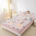 thumbnail image 4 of Feelyou Child Cartoon Giraffe Full Size Sheets, Rustic Flower Floral Bed Sheets, Stripes Abstract Line Sheet Sets, Luxury Bedroom Decor, 4pcs, 4 of 7
