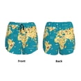 thumbnail image 5 of Picia World Map With Landmarks Pattern Women's 2 in 1 Athletic Running Shorts High Waisted Workout Casual Gym Sweat Shorts with Comfy Liner Zipper Pockets-Large, 5 of 9