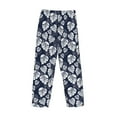 thumbnail image 5 of Goofa White Leaves Printed Soft Pajama Pants for Men, Wide Leg Comfy Casual Lounge Yoga Pants-Medium, 5 of 9