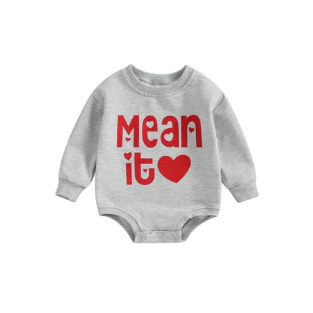 

Canis Long Sleeve Playsuit for Baby with Valentine s Day Design