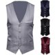 thumbnail image 4 of Chaleco de traje de talla grande para hombre, color liso, de un solo botón, para negocios., 4 of 4