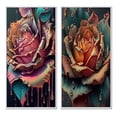 thumbnail image 2 of Designart "Contemporary Rose Blossom I" Rose Framed Wall Art Set Of 2 - Pink Floral Frame Gallery Set For Office Decor, 2 of 6