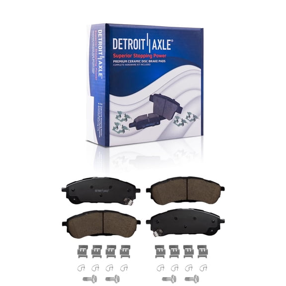 Detroit Axle - Rear Ceramic Brake Pads for Ford 2019 2020 2021 2022 2023 Ranger, Brake Pads with Hardware Assembly Replacement