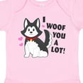 thumbnail image 4 of Inktastic I Woof You a Lot with Husky Dog Illustration Boys or Girls Baby Bodysuit, 4 of 5